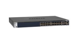 GSM4328S-100NES, Ethernet Switch, RJ45 Ports 26, Fibre Ports 2 SFP+, 10Gbps, Layer 3 Managed, NETGEAR
