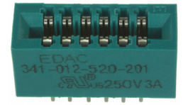 341-012-520-201, Card edge connector 12, Female, Edac