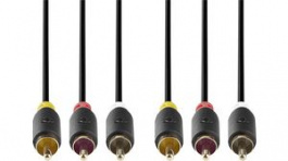 CVBW24300AT20, Composite Video Cable 3x RCA Plug - 3x RCA Plug 2 m, Nedis (HQ)