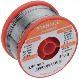 KRISTALL 505, 810667, Solder wire Sn60/Pb40 1000 g 1.50 mm, Stannol
