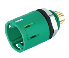99 9207 070 03, Panel mount plug 3-pole green Pole no.=3, Binder