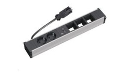 912.0168, Desk Outlet with 3x Custom Module CONI 2x DE Type F (CEE 7/3) Socket / USB-A Socket - GST18i3 Plug 100mm, Bachmann