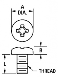 9903, Винт; UNC6-32x6,4; Головка: цилиндрическая; Шлиц: Phillips; PH2, Keystone