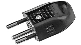 CONNECTOR T12 BLACK PARTLY ISO, Mains Plug Type 12 , Black, Steffen