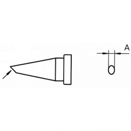 LT F, Soldering Tip Round shape beveled 45°, 1.2 mm, Weller