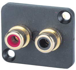 CHS5703/2/DBA, DBA-BL-plate Cinch socket black red + black, Contrik