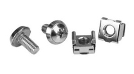 CABSCRWM620, Screws and Cage Nuts, Pack of 20 Pieces, M6, 12mm, Nickel-Plated Steel, StarTech.com