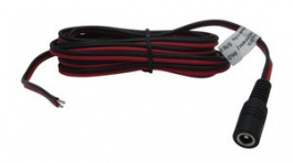 RND 205-01274, DC Connection Cable, 2.1x5.5x9.5mm Socket, Straight, 2m, RND Connect