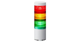 LR6-3USBW-RYG, Stacking Beacon, Pole Mount/Wall Mount, Green/Orange/Red, LR6, Multiple Tones, 5VDC, White, PATLITE