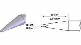 UFC-7CH9006S, Soldering Tip Chisel, Long Reach 0.6mm, Metcal