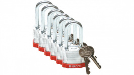 814097, Steel Padlock;Red;High-Grade Steel, Brady