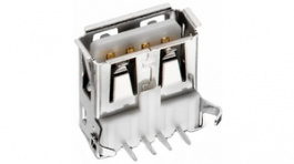 614004190021, Socket, horizontal USB 2.0 A 4P THT, WURTH Elektronik
