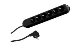 381.148K, Outlet Strip SMART 6x DE Type F (CEE 7/3) Socket - CEE 7/7 Plug Black 3m, Bachmann