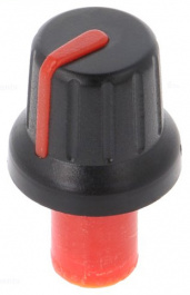 GMN-4P-RD, Ручка; с указателем; ABS; Диам.оси:6мм; O16x14,4мм; черный, SR PASSIVES