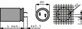 LAH-400V221MS36#, Aluminium Electrolytic Capacitor 220 uF 400 VDC, Elna
