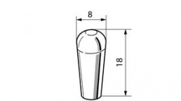 AT406F, Switch Cap 18 mm 8 mm, NKK Switches (NIKKAI, Nihon)