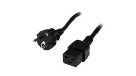 PXTEUC192M, IEC Device Cable DE Type F (CEE 7/7) Plug - IEC 60320 C19 2m Black, StarTech.com
