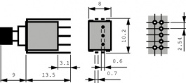 BB15AB, Переключатель: кнопочный; Пол: 2; SPDT; 0,4A/28ВAC; Серия: BB, NKK Switches (NIKKAI, Nihon)