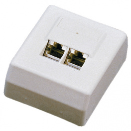 JE308CE-USDXX, Surface-mounted socket 2x RJ45 Cat.5 unshielded, Maxxtro