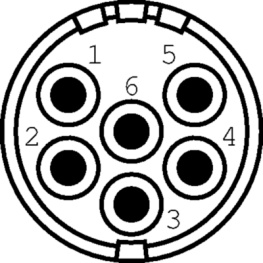 7301 5 06 04 D, Connector 90deg., poles=6 female, cable mount, Hummel