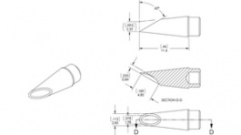 SMTC-0186, Rework Cartridge Hoof / 60° / Bevelled 3.0 mm 330 °C, Metcal