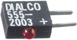 555-2003F, PCB LED 2 mm round Red low current, Dialight