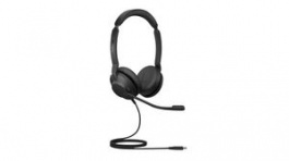 23089-999-979, Headset, Evolve 2-30, Stereo, On-Ear, 20kHz, USB, Black, Jabra