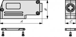 DSPK25, D-sub hood, plastic Poles 25, Deltron swiss