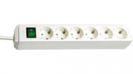1159520015, Outlet Strip 6 Schuko Type F White CEE 7/4, Brennenstuhl
