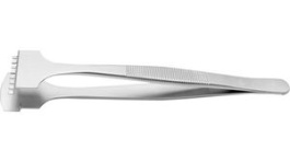 48WF.SA.1, Wafer Tweezers - Serrated Handles Stainless Steel Top Fingers/Flat Bottom Paddle, Ideal-Tek