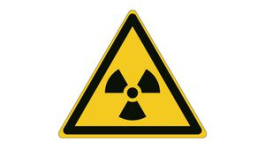 PIC W003-TRI 015-PE-SHEET/1 [54 шт], ISO Safety Sign - Warning, Radioactive Material or Ionizing Radiation, Triangular, Black on Yellow, Vinyl, Warning, 54pcs, Brady