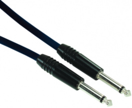 NPK06-BL, Audio cable mono jack 6.3 mm 0.6 m Black, Contrik