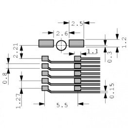 254589, Header vertical Male 32, Erni / TE