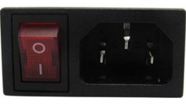 RND 465-00787, Inlet Combi-Module C14 Panel Mount Straight 10 A 250 VAC, RND Connect