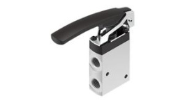 VHEF-LT-M32-M-G14, Manual Hand Lever Valve, Mechanical Spring Return, 3/2, -95kPa ... 1MPa, G1/4", Festo