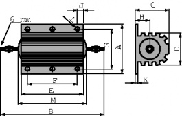 HS300 330R J, Wirewound resistor 330 Ohm 300 W +- 5 %, Arcol
