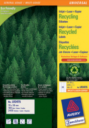 LR3483, Recycled Universal labels 105 x 148 mm, Zweckform