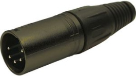 FC6161, Вилка; XLR; "папа"; PIN:5; прямой; на провод; пайка; черный; металл, Cliff