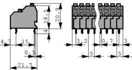 250-712, PCB terminal block 0.5...1.5 mm2 solid or stranded 5 mm, 24 poles, Wago