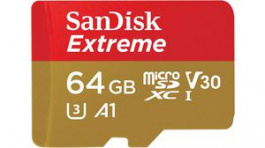 SDSQXAF-064G-GN6MA, Extreme Pro microSD Memory Card 64 GB, Sandisk