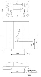KL-198/25,4/SW/OL, Радиатор: штампованный; ребристый; черный; L: 25,4мм; W: 42мм, Seifert electronic