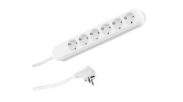 381.221K, Outlet Strip SMART 4x DE Type F (CEE 7/3) Socket - CEE 7/7 Plug White 1.5m, Bachmann