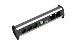902.018, Desk Outlet with 2x Custom Module and Switch DESK 1 3x DE Type F (CEE 7/3) Socket/GST18i3 Socket - GST18i3 Plug, Bachmann