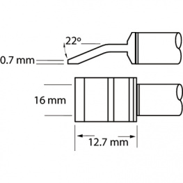 PTTC-705, Soldering tip Blade, pair 16.0 mm, Metcal