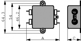 6609020-1, Mains filter 1 A 250 VAC, TE Connectivity