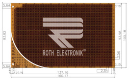 RE527-HP, Laboratory card Phenol hard-paper FR2, Roth Elektronik