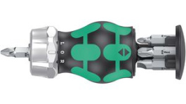 05008885001, Ratcheting Stubby Bit Holding Screwdriver with Magazine, Phillips/Slotted, 6pcs, Wera Tools