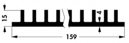 SK 44/ 150/ SA, Радиатор: штампованный; ребристый; черный; L:150мм; W:159мм, Fischer Elektronik