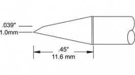 SFP-DRH610, Soldering Rework Cartridge Hoof / 60° / Bevelled 1.0 mm 390 °C, Metcal