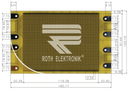 RE224-LF, Laboratory card FR4 epoxy heat tin-plated, Roth Elektronik
